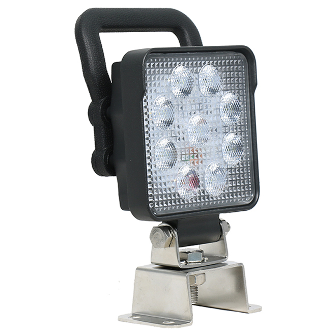 Swivel Mount Square Work Lamp w/ On/Off Switch, Handle and AMP Connector