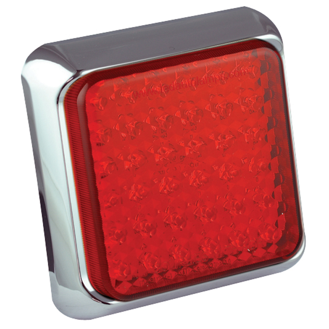 Square Stop/Tail Lamp - Chrome Bracket
