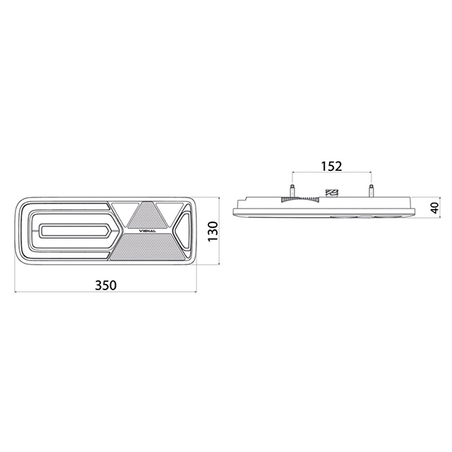 161010 LC12T LED Rear Lamp RH with AMP1.5 Rear Connector