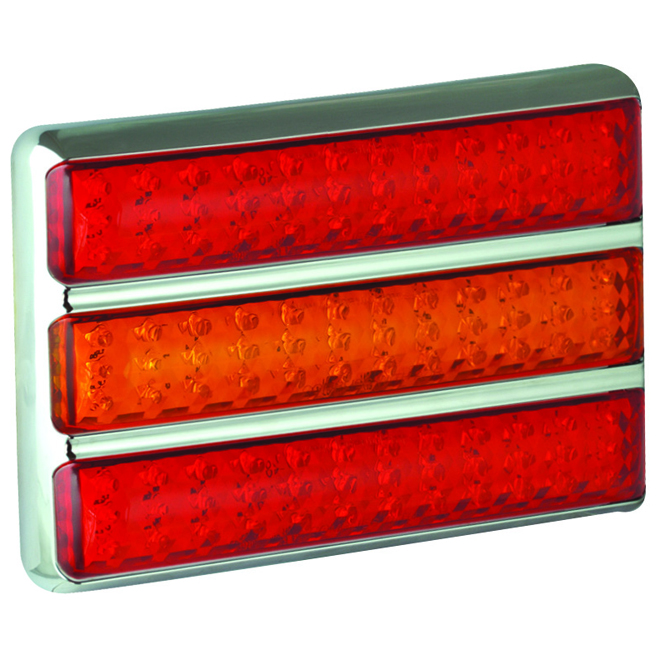 Triple Slim-Line Combination Lamp - Chrome