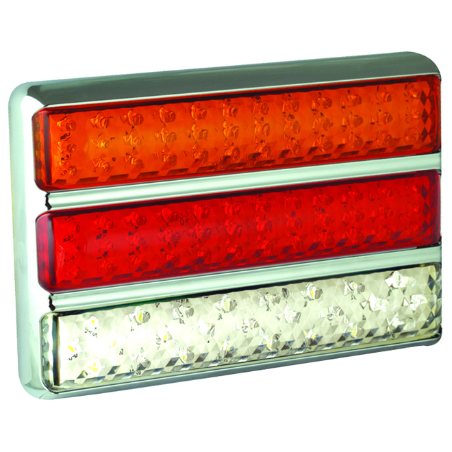 Triple Slim-Line Combination Lamp - Chrome