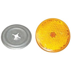 22-692 REFLECTOR AMBER ROUND 40MM PIN TYPE C/W BACKING