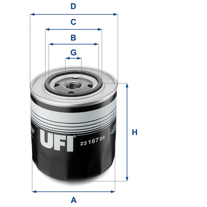 23-167-00 UFI OIL SPIN-ON FILTER
