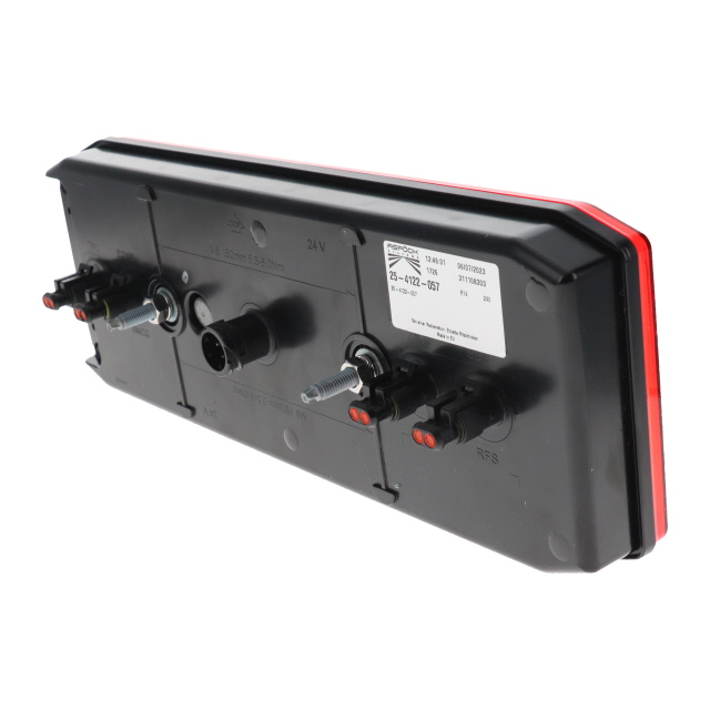 25-4122-057 Aspoeck Ecoled III RH Rear Lamp 7 Pin Amp + 4 X 2 Pin S/Seal - Inc Side Marker Control Gear