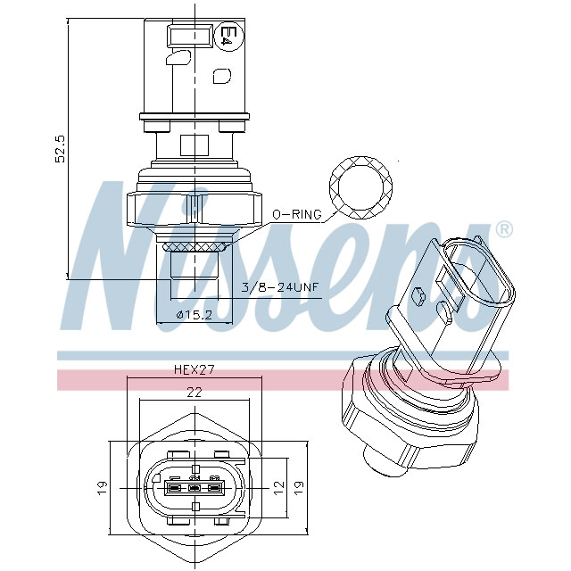 NISSENS PRESSURE SENSOR TO SUIT RENAULT