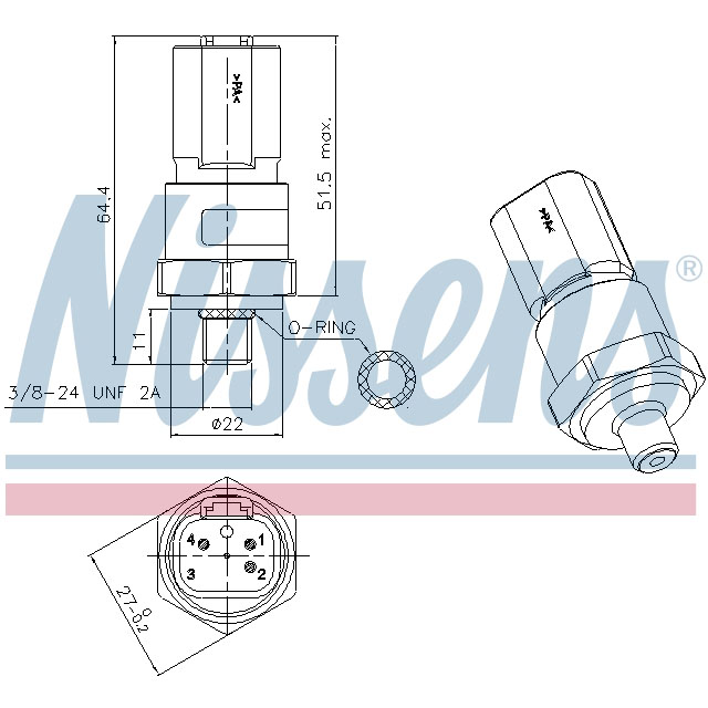 NISSENS PRESSURE SENSOR TO SUIT SCANIA