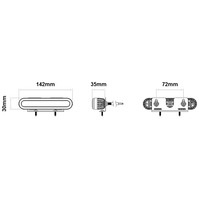 308-033 AMBER LED WARNING LAMP 10-30V 6 LEDS