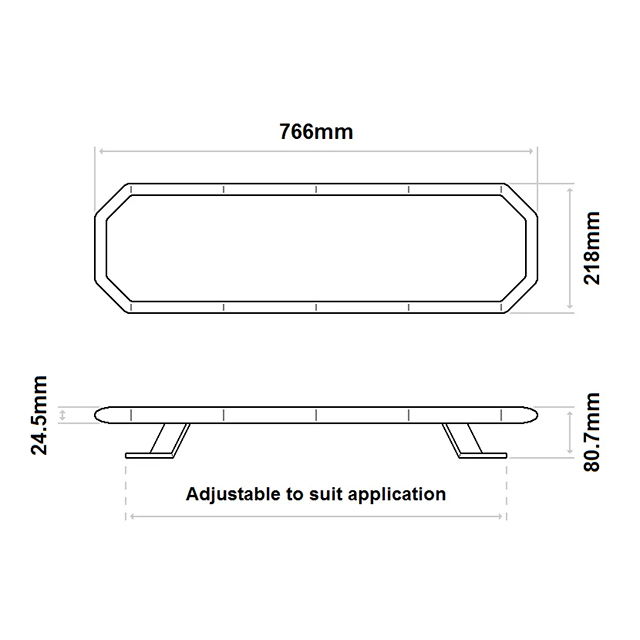 308-R30CR65 Raider Lightbar 30" 766MM 10 Led Module 12/24V R65