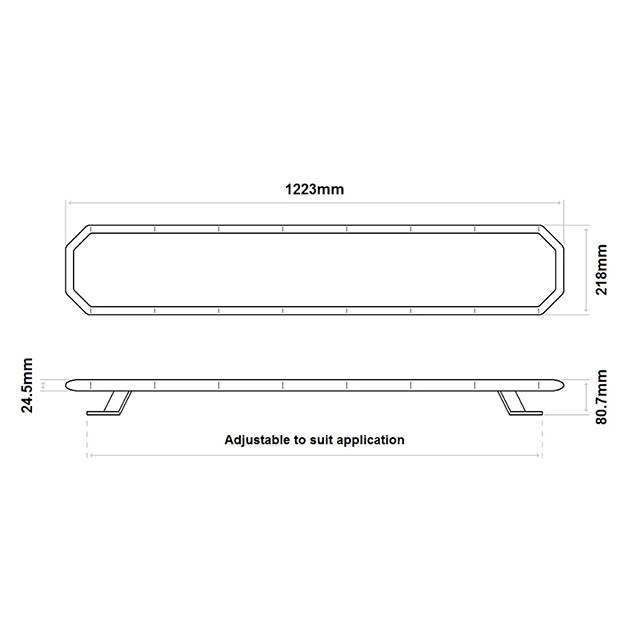 308-R48CR65 Raider Lightbar 48" 1223MM 16 Led Module 12/24V R65