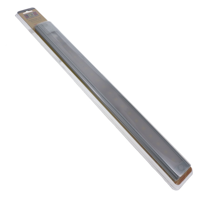 12V - 410Mm Interior Strip Lamp W/ Touch Switch - Silver Aluminium