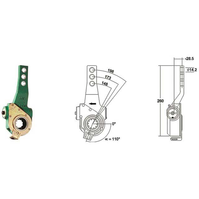 MEI AUTOMATIC SLACK ADJUSTER TRAILER STEER BPW R