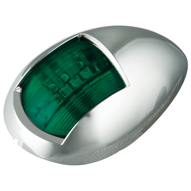 Marine Navigational Lamp - Green - Chrome