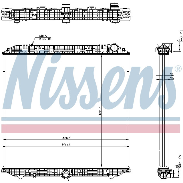 671750 NISSENS RADIATOR TO SUIT MERCEDES