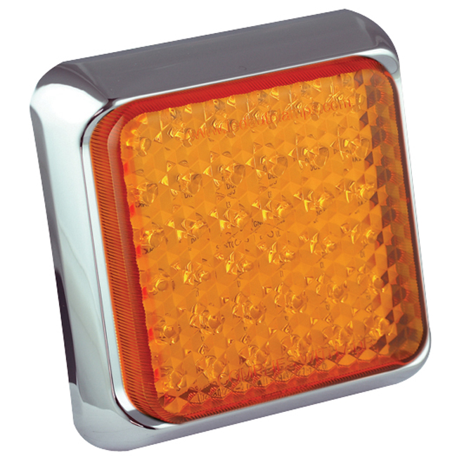 Square Indicator Lamp - Chrome Bracket