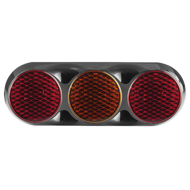 Triple Combination Rear Lamp - Coloured Lens - Black Bracket - 12V