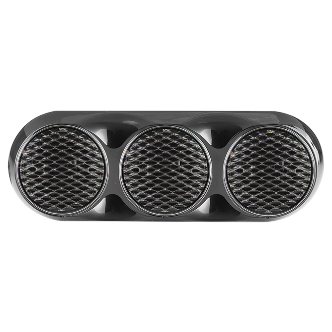 Triple Combination Rear Lamp - Clear Lens - Black Bracket - 12/24V
