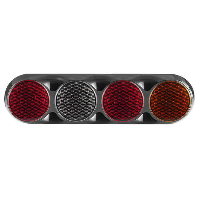 Quad Combination Rear Lamp - Coloured Lens - Black Bracket - 12/24V