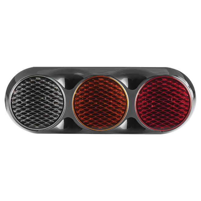 Triple Combination Rear Lamp - Coloured Lens - Black Bracket - 12/24V