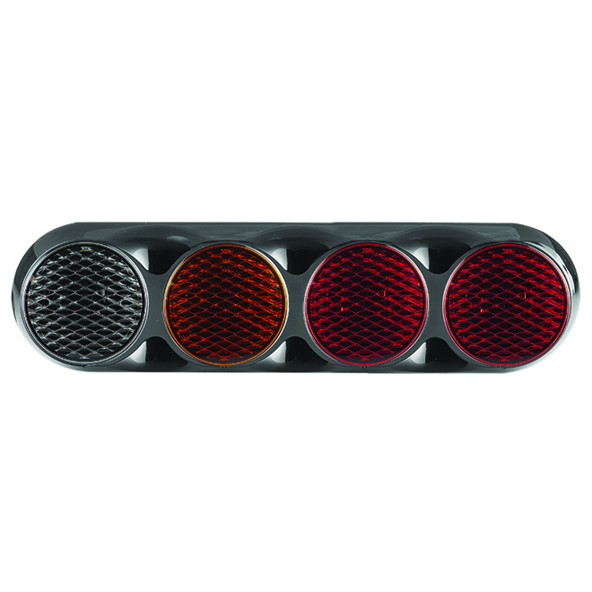 Quad Combination Rear Lamp - Coloured Lens - Black Bracket - 12/24V