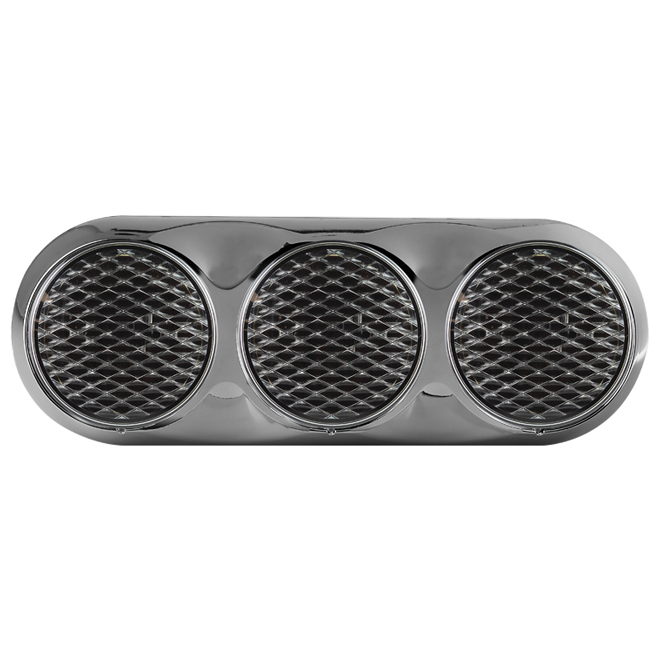 Triple Combination Rear Lamp - Clear Lens - Chrome Bracket - 12V