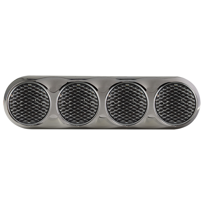 Quad Combination Rear Lamp - Clear Lens - Chrome Bracket - 12/24V