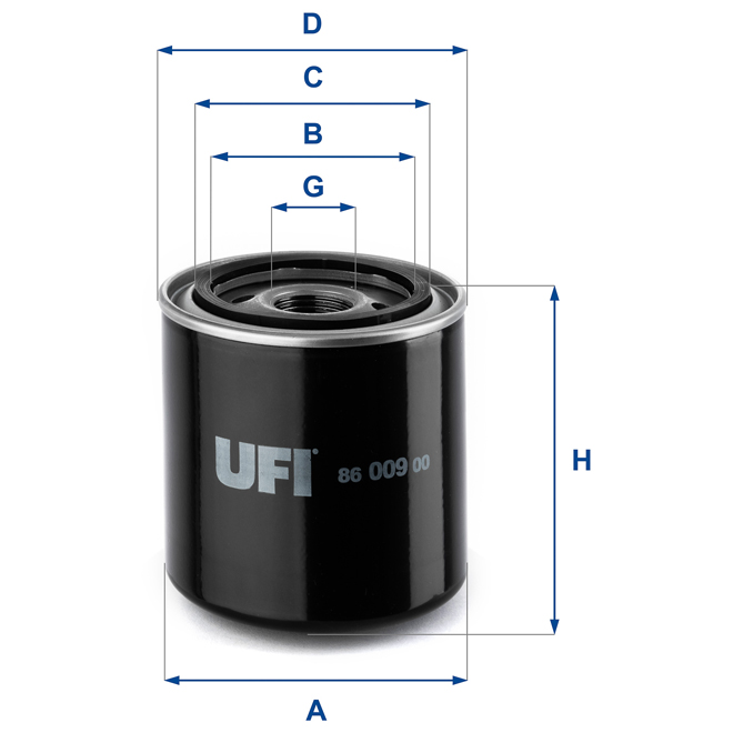 86-009-00 UFI OIL SPIN-ON FILTER
