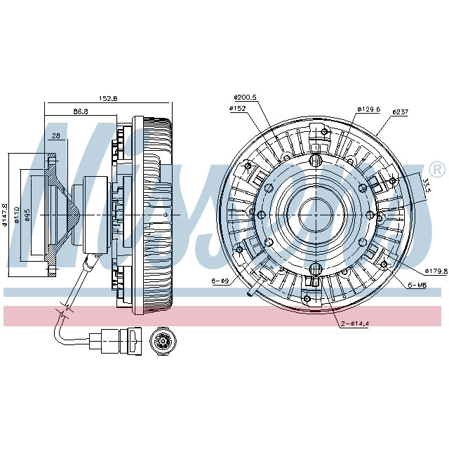 NISSENS FAN CLUTCH TO SUIT DAF
