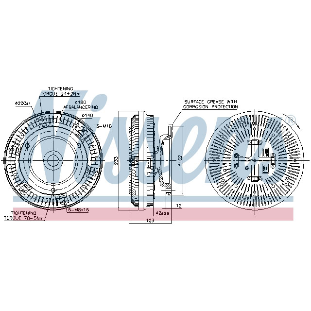 NISSENS FAN CLUTCH TO SUIT MERCEDES