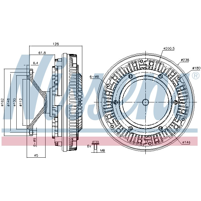 NISSENS FAN CLUTCH TO SUIT MERCEDES