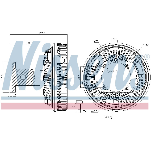 NISSENS FAN CLUTCH TO SUIT DAF
