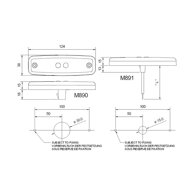 890-02-04 M890 LED Red Marker Lamp with Superseal Connector