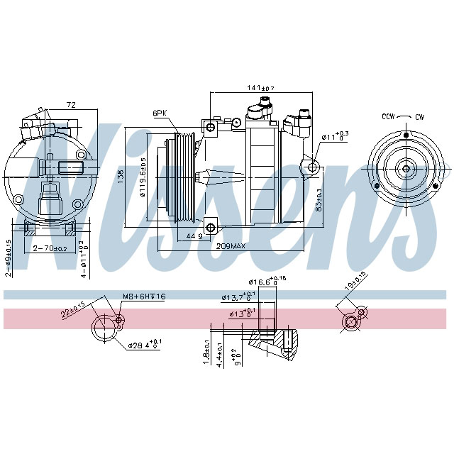 NISSENS COMPRESSOR TO SUIT MERCEDES