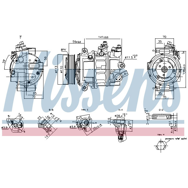 NISSENS COMPRESSOR TO SUIT LCV