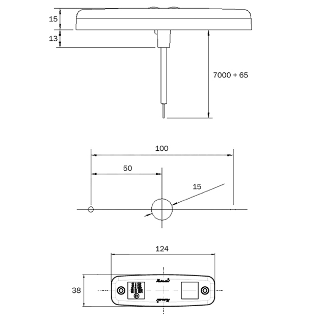 891-02-04 M891 LED Red Marker Lamp with 500mm Flylead