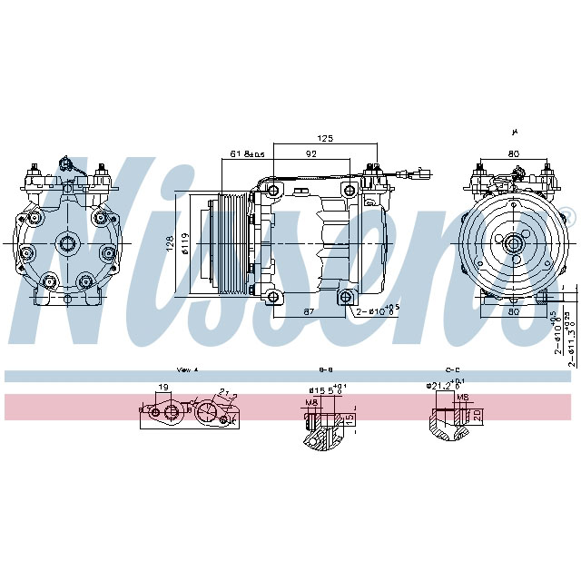 NISSENS COMPRESSOR TO SUIT LCV