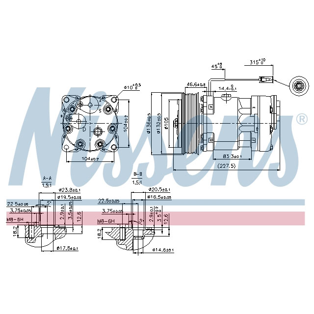 NISSENS COMPRESSOR TO SUIT VOLVO