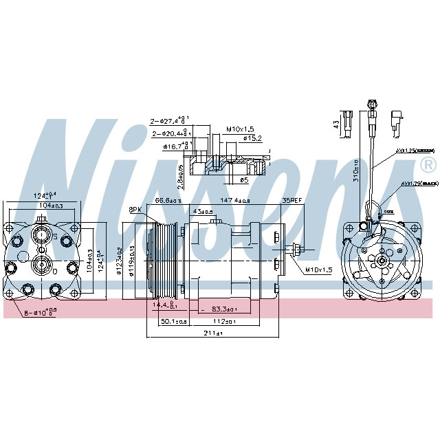 NISSENS COMPRESSOR TO SUIT DAF