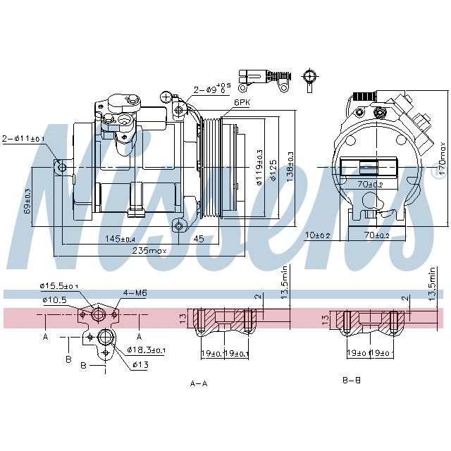 NISSENS COMPRESSOR TO SUIT MERCEDES