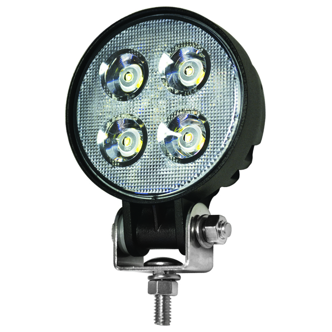 Compact Amber Round Work Lamp - Black