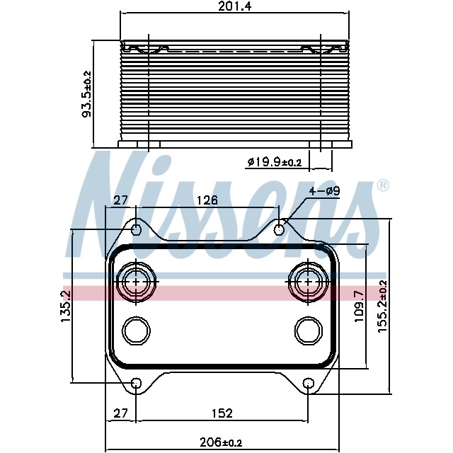 NISSENS OIL COOLER TO SUIT DAF