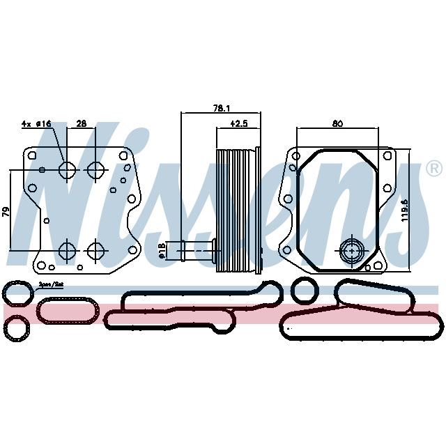 NISSENS OIL COOLER TO SUIT LCV
