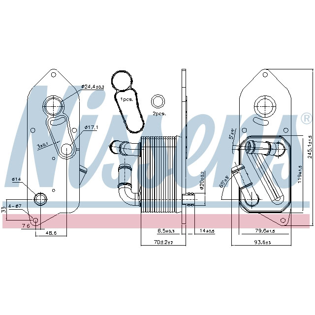 NISSENS OIL COOLER TO SUIT LCV