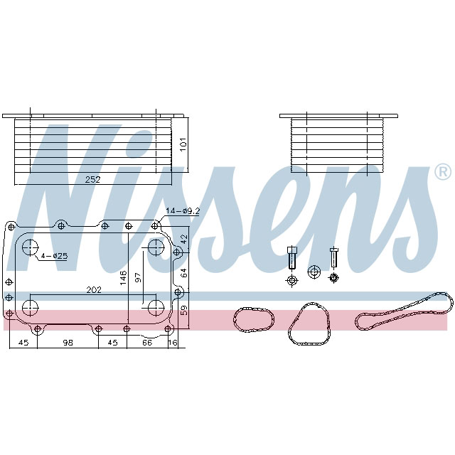 NISSENS OIL COOLER TO SUIT DAF