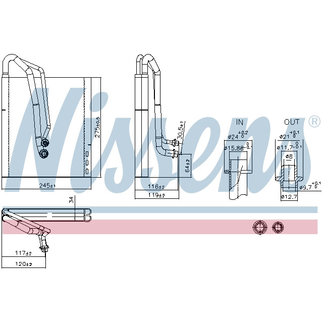 92305 NISSENS EVAPORATOR TO SUIT MERCEDES