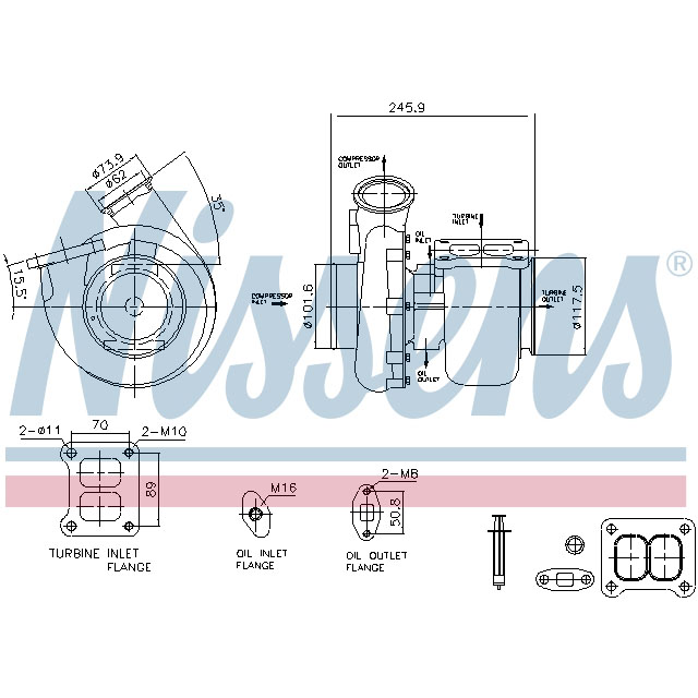 93581 NISSENS TURBO TO SUIT SCANIA