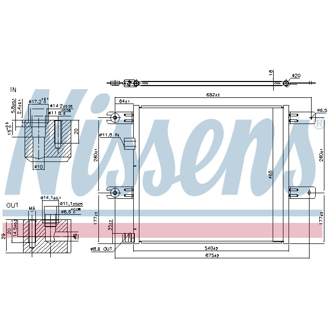 940541 NISSENS CONDENSER TO SUIT RENAULT