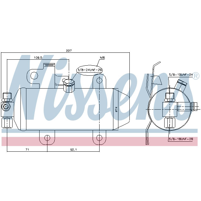 NISSENS RECEIVER DRYER TO SUIT RENAULT