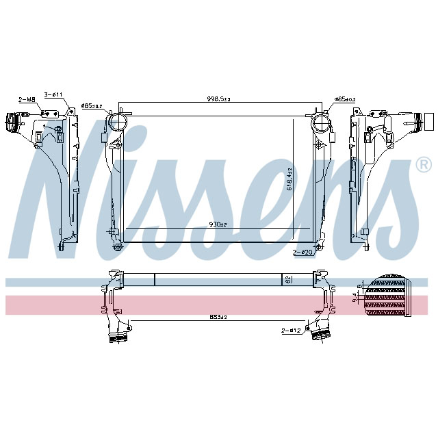 961565 NISSENS INTERCOOLER TO SUIT MERCEDES