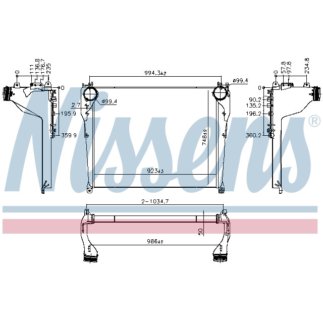 961568 NISSENS INTERCOOLER TO SUIT MERCEDES