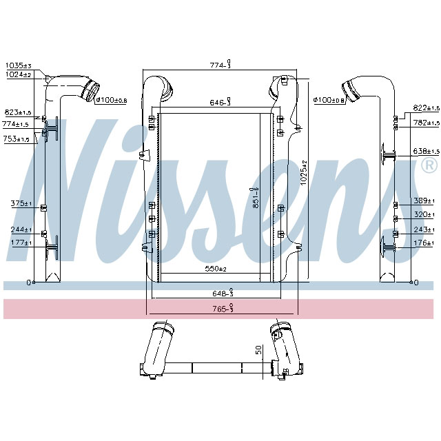 NISSENS INTERCOOLER TO SUIT DAF